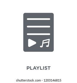 Playlist icon. Playlist design concept from Music collection. Simple element vector illustration on white background.
