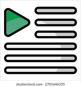 Elemento de icono de lista de reproducción para diseño