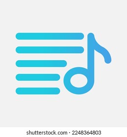 Icono de lista de reproducción en estilo de degradado sobre multimedia, uso para presentación de aplicaciones móviles del sitio web
