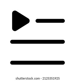 Icono de lista de reproducción aislado en fondo blanco