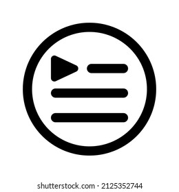 Playlist-Symbol einzeln auf weißem Hintergrund