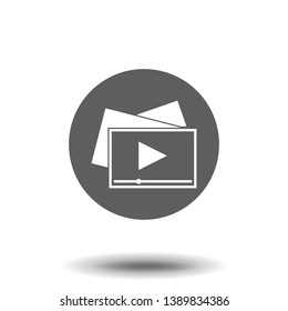 Playlist icon. Media, play button, gallery. Video content concept. Can be used for topics like mobile apps, audio, video