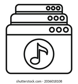 Playlist icon outline vector. Music song. Audio list