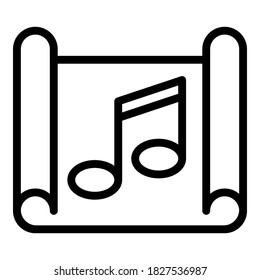 Playlist icon. Outline playlist vector icon for web design isolated on white background