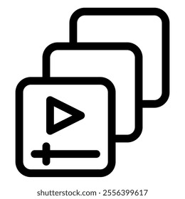 Playlist icon with simple and line style