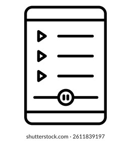 playlist icon Simple outline vector logo