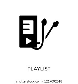 Playlist icon. Playlist symbol design from Music collection. Simple element vector illustration on white background.