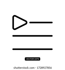 Playlist icon vector illustration logo template for many purpose. Isolated on white background.