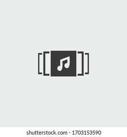 Playlist Icon. Playlist Vector On Gray Background