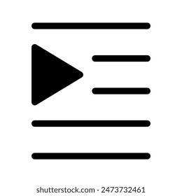 Icono de lista de reproducción Ilustración de diseño de símbolo de Vector