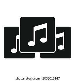 Playlist interface icon simple vector. Music song list. Mobile phone