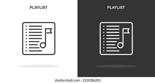 icono de línea de lista de reproducción. Simple contorno style.playlist lineal sign. Ilustración vectorial aislada en fondo blanco. EPS de trazo editable 10