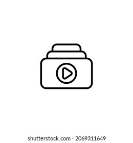 Playlist Line Icon, Vector Template