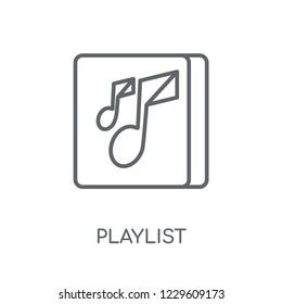 Playlist linear icon. Modern outline Playlist logo concept on white background from Music collection. Suitable for use on web apps, mobile apps and print media.