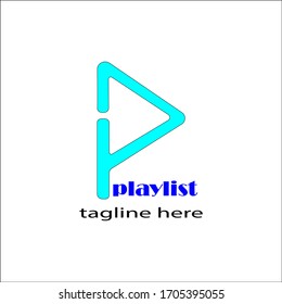 playlist logo vector on blue color