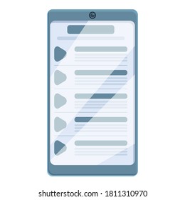 Playlist mobile icon. Cartoon of playlist mobile vector icon for web design isolated on white background