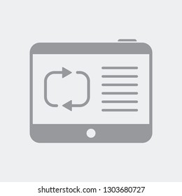 Playlist on tablet - Flat and isolated vector eps illustration icon with minimal and modern design
