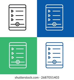 Lista de reproducción en el Vector de diseño de iconos de tableta
