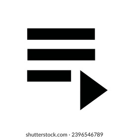 Playlist spielt Symbol einzeln auf weißem Hintergrund. Vektorgrafik.