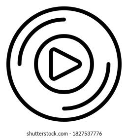 Playlist play icon. Outline playlist play vector icon for web design isolated on white background