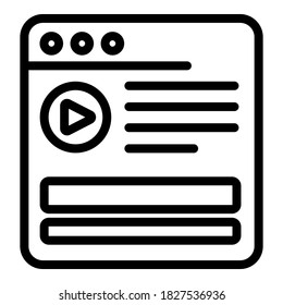 Icono de reproductor de lista de reproducción. Icono de vector del reproductor de lista de reproducción de esquema para diseño web aislado en fondo blanco