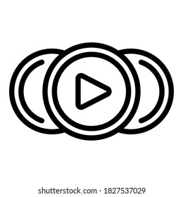 Playlist player icon. Outline playlist player vector icon for web design isolated on white background