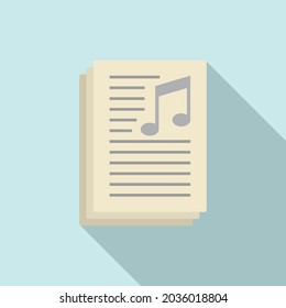 Playlist Text Icon Flat Vector. Music Song List. Mobile App