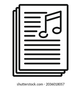Playlist text icon outline vector. Music song list. Mobile app