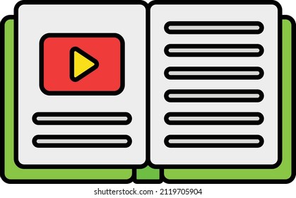 Playlist  Vector Color Icon Design, Video blogger Symbol, vlogger or videography equipment Sign, motion pictures and film maker Stock illustration, Video notebook Concept,