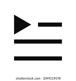 Icono del vector de lista de reproducción aislado en fondo blanco