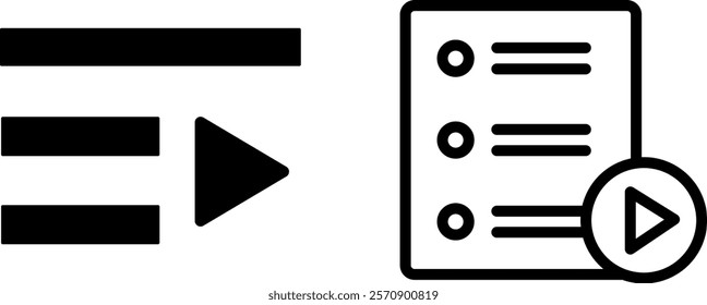 "Playlist Vector Icon Set: Essential Icons for Music and Media Management"