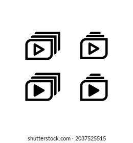 Playlist video icon isolated sign symbol vector illustration. High quality black style vector icons.