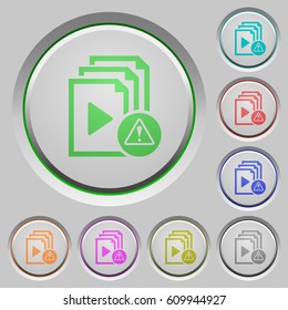 Playlist warning color icons on sunk push buttons
