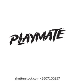 Playmate text on white background.