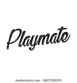 Playmate text on white background.
