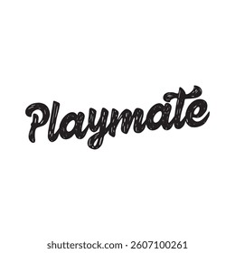 Playmate text on white background.