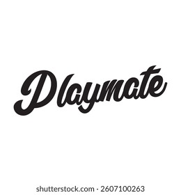Playmate text on white background.