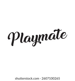 Playmate text on white background.