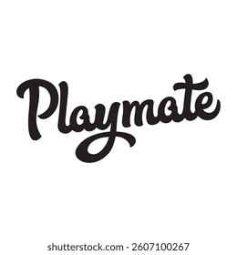 Playmate text on white background.