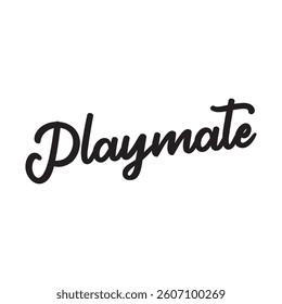 Playmate text on white background.