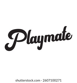 Playmate text on white background.