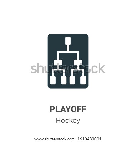 Playoff glyph icon vector on white background. Flat vector playoff icon symbol sign from modern hockey collection for mobile concept and web apps design.