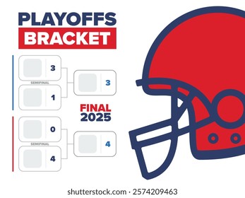 Playoffs bracket. Playoffs grid. Sport tournament bracket. Game and competition schedule. Season final. Team and players. Championship winner. Match score. Vector poster