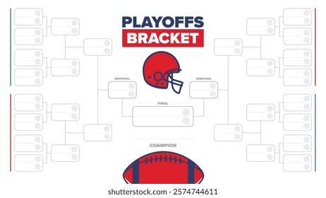 Playoffs bracket. Playoffs grid. Sport tournament bracket. Game and competition schedule. Season final. Team and players. Championship winner. Match score. Vector poster