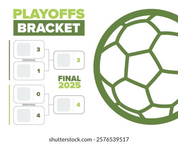 Playoffs bracket. Playoffs grid. Sport tournament bracket. Game and competition schedule. Season final. Team and players. Championship winner. Match score. Vector poster