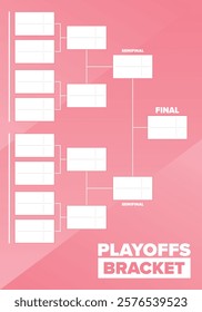 Playoffs bracket. Playoffs grid. Sport tournament bracket. Game and competition schedule. Season final. Team and players. Championship winner. Match score. Vector poster