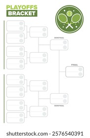 Playoffs bracket. Playoffs grid. Sport tournament bracket. Game and competition schedule. Season final. Team and players. Championship winner. Match score. Vector poster