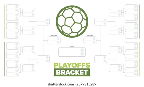 Playoffs bracket. Playoffs grid. Sport tournament bracket. Game and competition schedule. Season final. Team and players. Championship winner. Match score. Vector poster