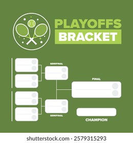 Playoffs bracket. Playoffs grid. Sport tournament bracket. Game and competition schedule. Season final. Team and players. Championship winner. Match score. Vector poster