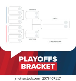 Playoffs bracket. Playoffs grid. Sport tournament bracket. Game and competition schedule. Season final. Team and players. Championship winner. Match score. Vector poster